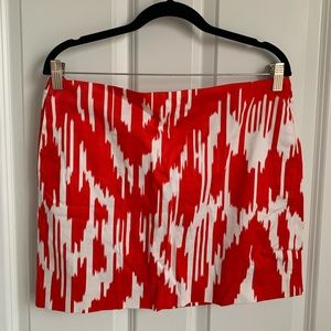 J Crew Factory Red/White miniskirt size 10
